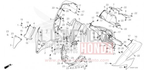 GAINE DE PROTECTION AVANT/TABLEAU DES COMPTEURS NSS125ADM de 2021